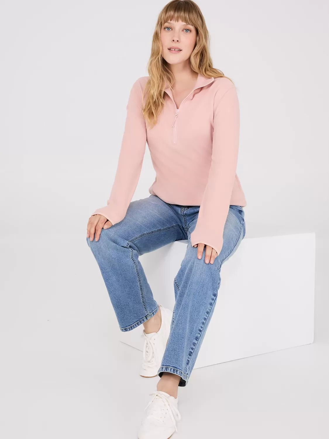 Suzy Shier Lounge & Pjs | Long Sleeve*Half-Zip Polar Fleece Top