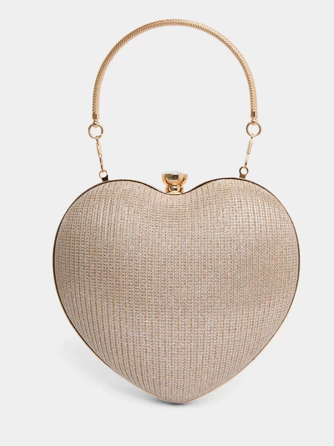 Suzy Shier Handbags By Le Château*Heart Shaped Glitter Minaudiere