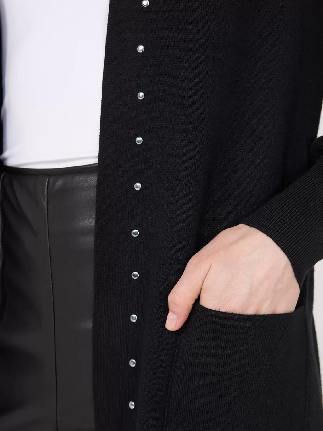 Suzy Shier Long Sleeve | Sweaters & Cardigans*Hooded Duster With Stud Details