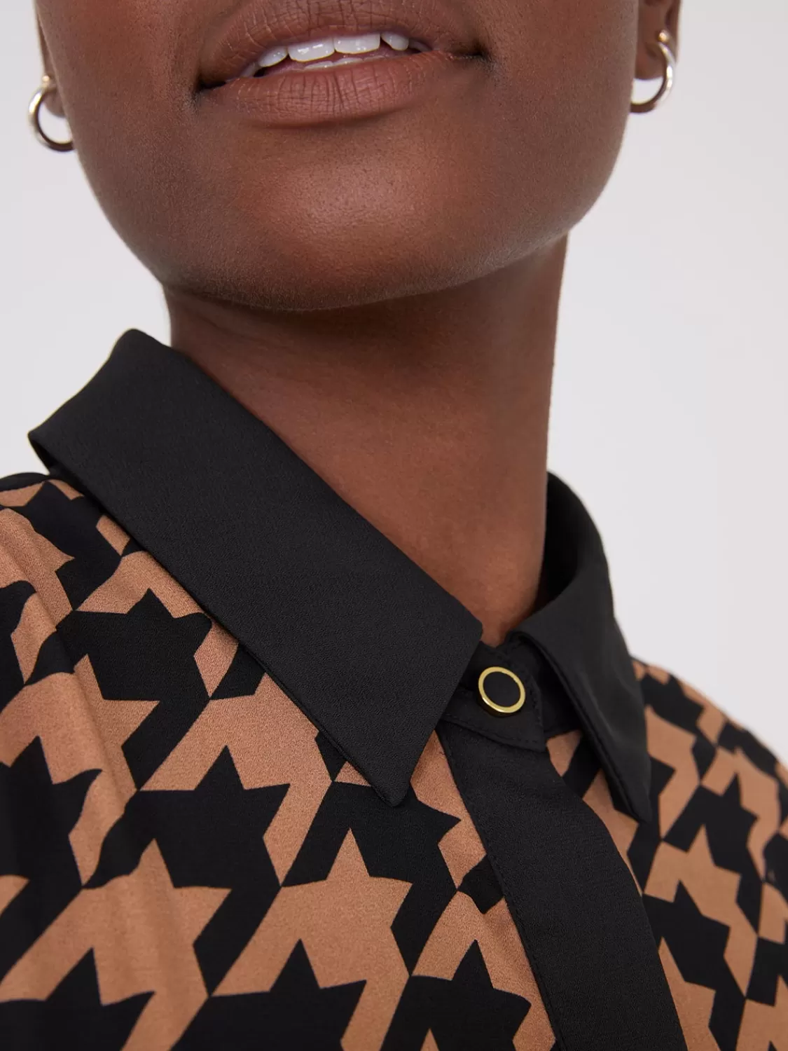 Suzy Shier Work Dresses | Dresses*Houndstooth Chiffon A-Line Dress