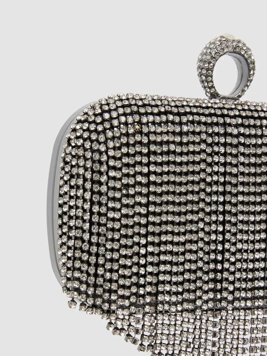Suzy Shier Handbags By Le Château*Jewelled Fringe Minaudiere With Ring Closure