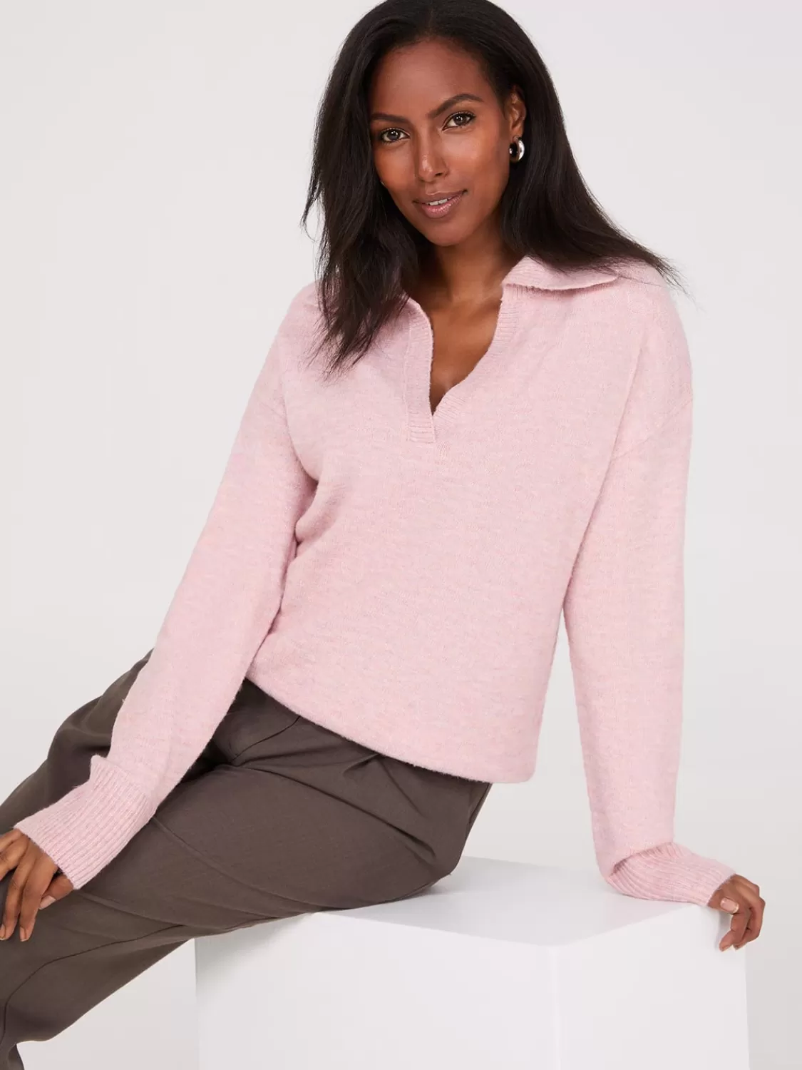 Suzy Shier Long Sleeve | Sweaters & Cardigans*Johnny Collar Long Sleeve Sweater