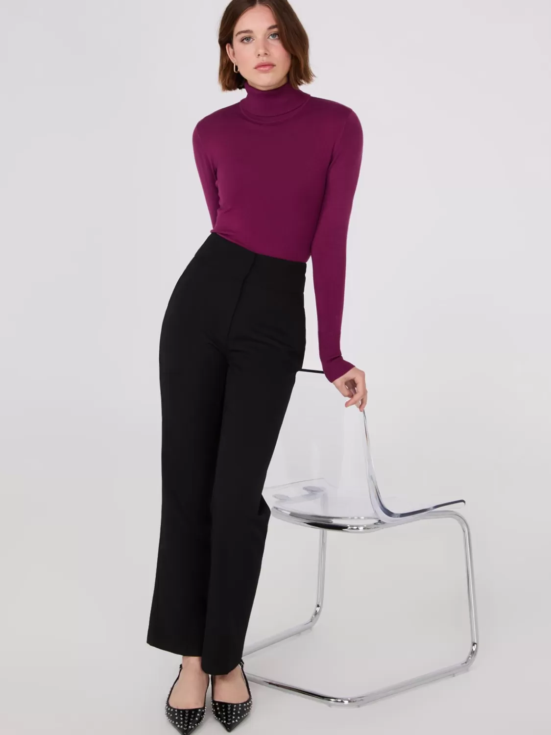 Suzy Shier Long Sleeve | Sweaters & Cardigans*Knit Jersey Turtleneck Sweater