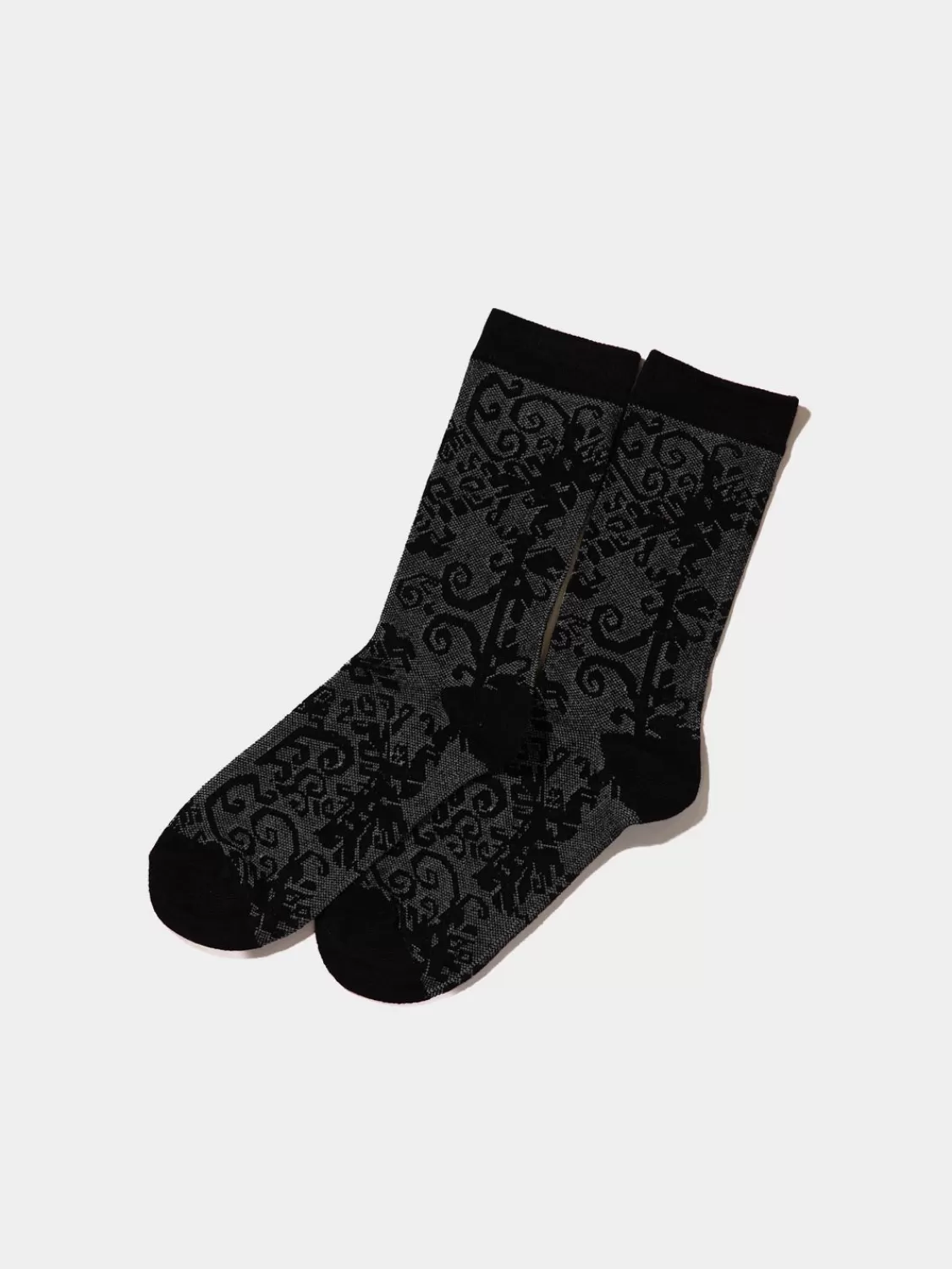 Suzy Shier Socks & Tights*Lace Print Crew Socks