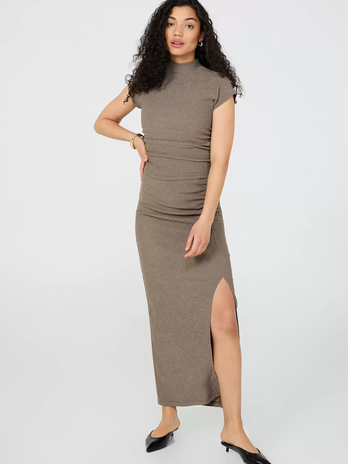 Suzy Shier Skirts*Long Pencil Skirt With Front Slit