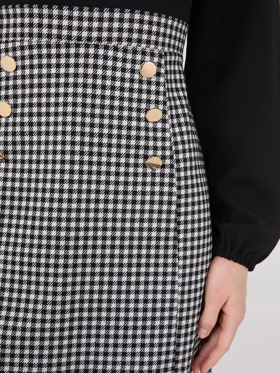 Suzy Shier Mini | Work Dresses*Long Sleeve 2-Fer Checkered Mini Dress