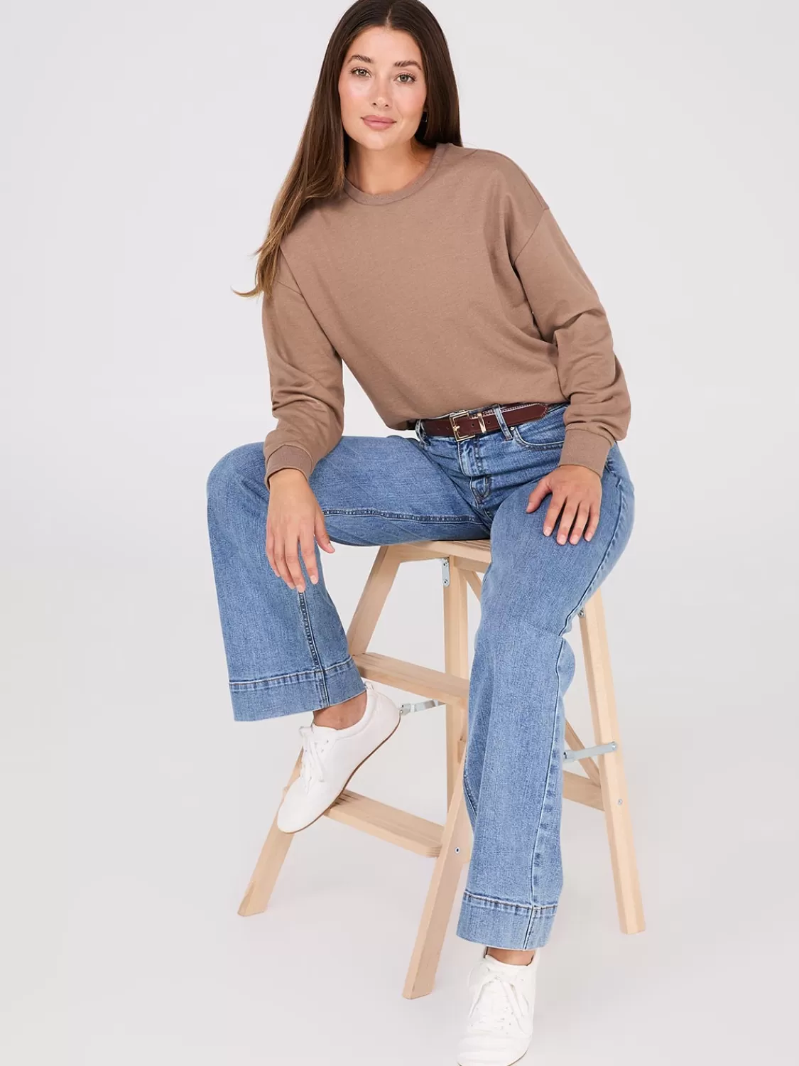 Suzy Shier Lounge & Pjs | Long Sleeve*Loose Fit Fleece Sweatshirt