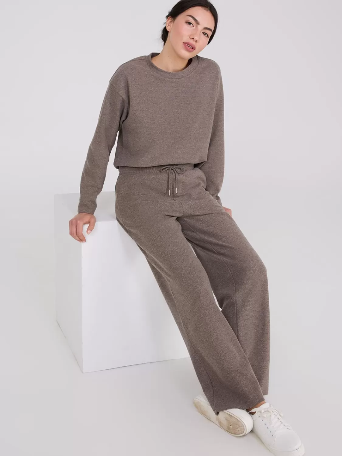 Suzy Shier Lounge & Pjs | Leggings & Sweatpants*Melange Brushed Ribbed Pants
