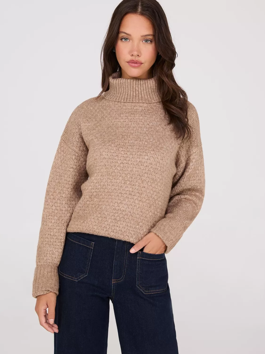 Suzy Shier Long Sleeve | Sweaters & Cardigans*Melange Diamond Honeycomb Stitch Sweater
