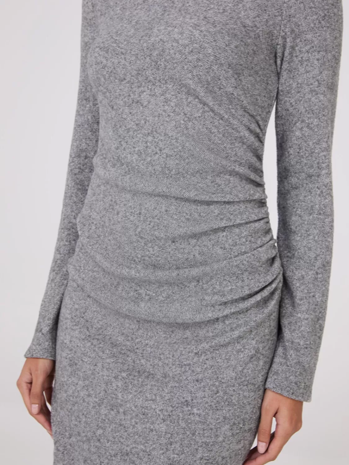 Suzy Shier Casual Dresses | Midi & Maxi*Melange Mock Neck Gathered Midi Dress