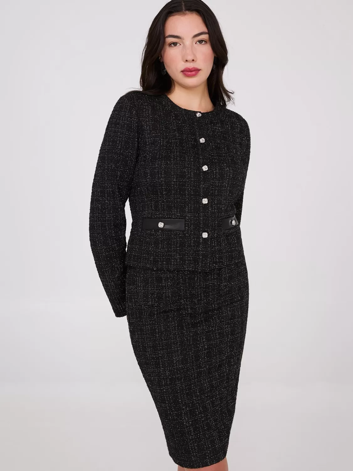 Suzy Shier Suiting | Blazers & Vests*Metallic Boucle Button-Front Blazer