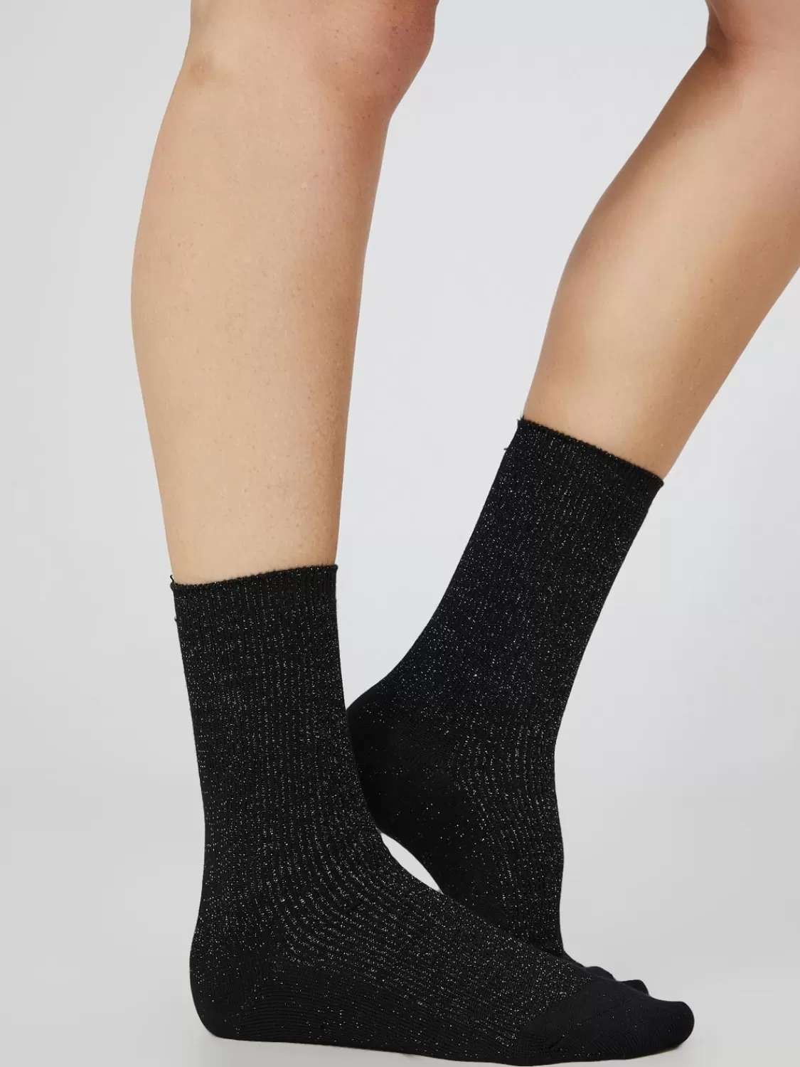 Suzy Shier Socks & Tights*Metallic Crew Socks