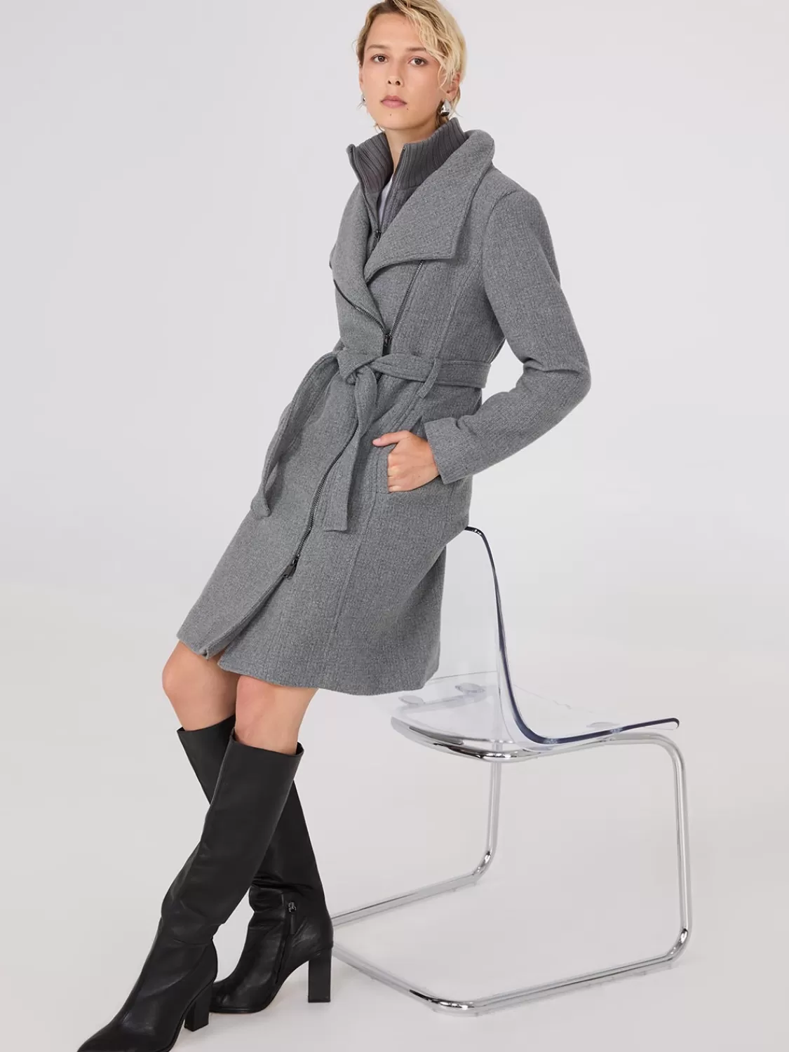 Suzy Shier Coats | Coats*Mid-Length Wrap Coat