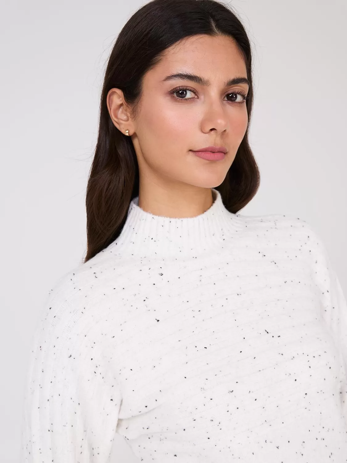 Suzy Shier Long Sleeve | Sweaters & Cardigans*Mock Neck Dolman Sleeve Ribbed Sweater