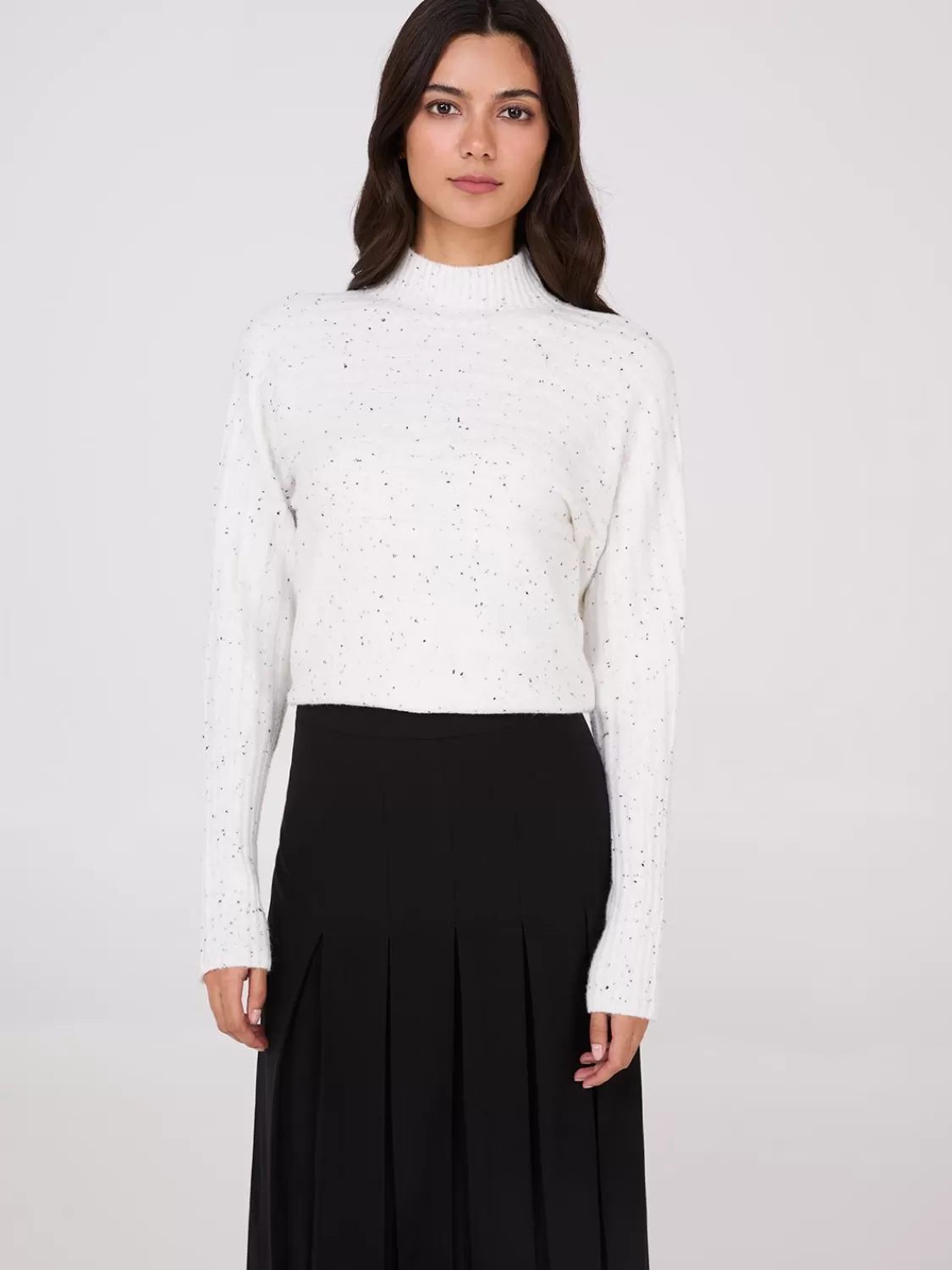 Suzy Shier Long Sleeve | Sweaters & Cardigans*Mock Neck Dolman Sleeve Ribbed Sweater