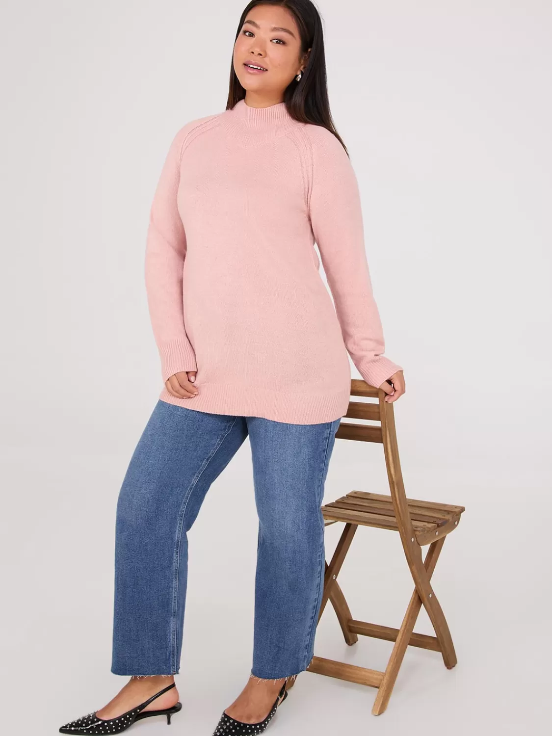 Suzy Shier Long Sleeve | Sweaters & Cardigans*Mock Neck Raglan Sleeve Sweater