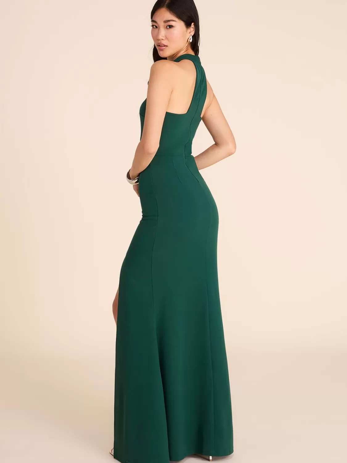 Suzy Shier Evening Gowns - Le Château*Mock Neck Sleeveless Gown With Front Slit