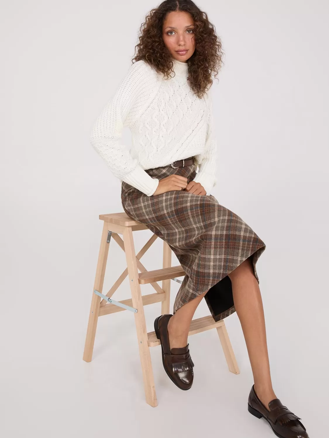 Suzy Shier Long Sleeve | Sweaters & Cardigans*Multi Cable Knit Mock Neck Sweater