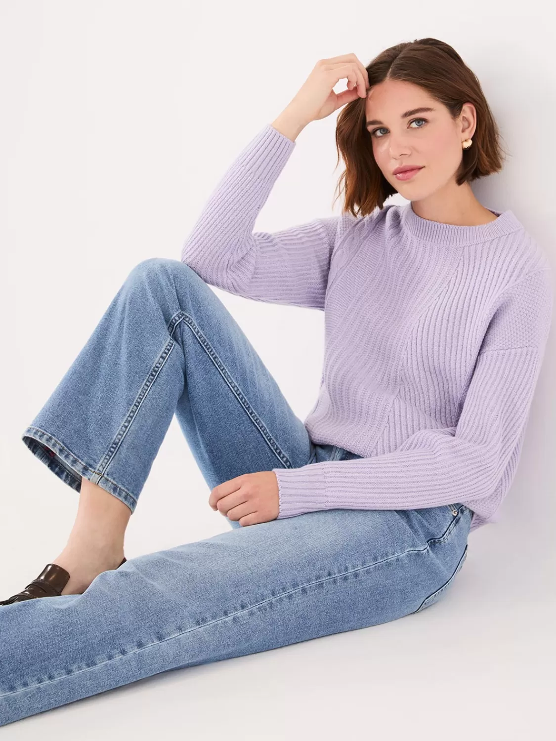 Suzy Shier Long Sleeve | Sweaters & Cardigans*Multi Stitch Crew Neck Sweater