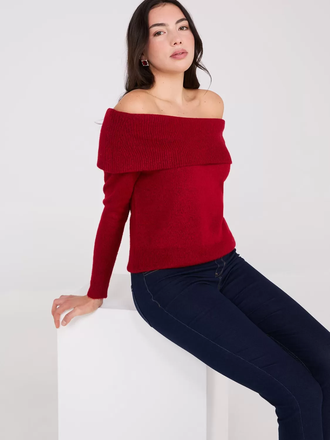 Suzy Shier Long Sleeve | Sweaters & Cardigans*Off-The-Shoulder Sweater