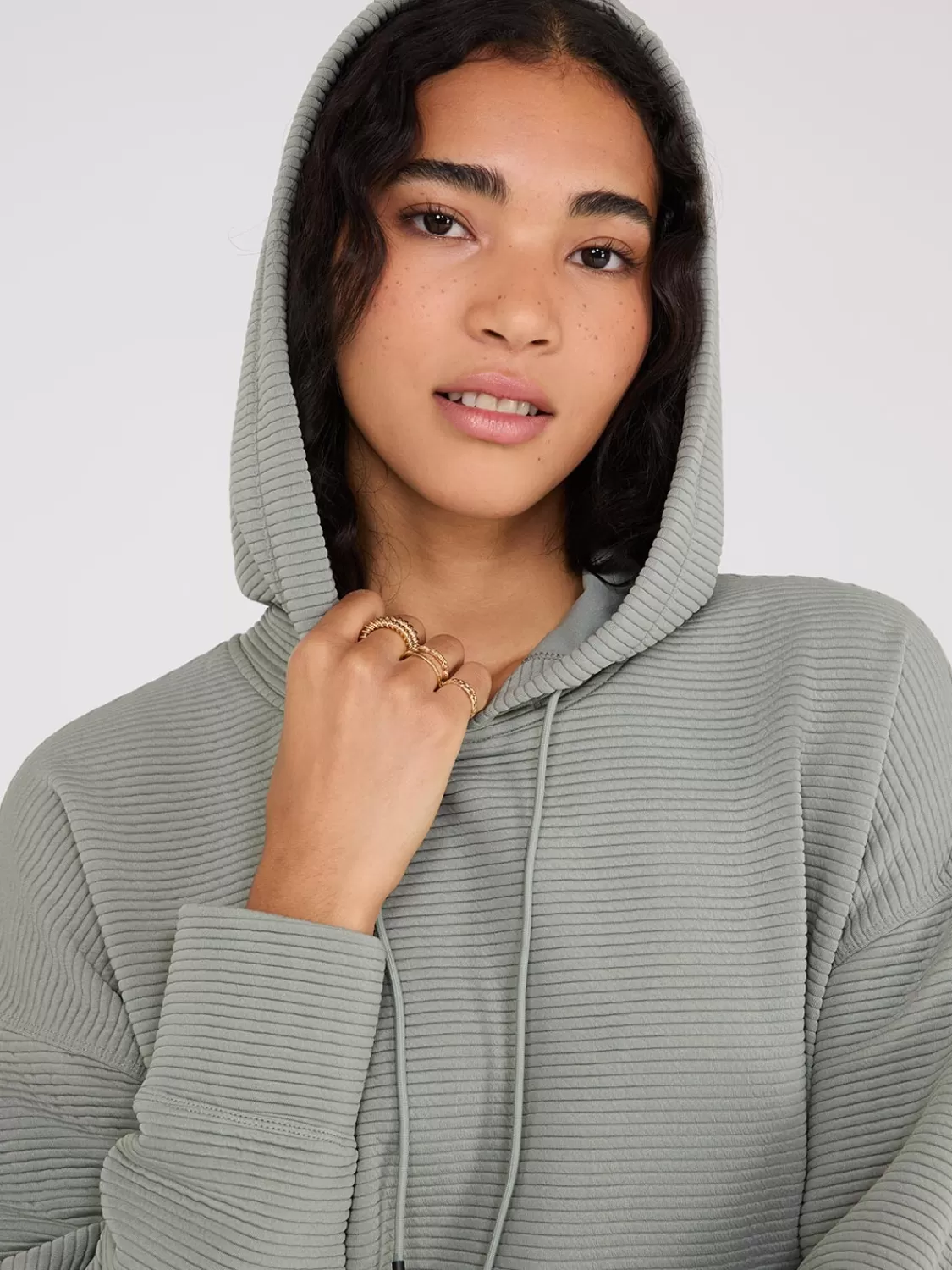 Suzy Shier Lounge & Pjs | Long Sleeve*Ottoman Ribbed Hoodie