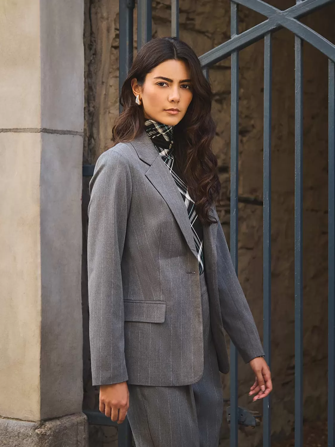 Suzy Shier Suiting | Blazers & Vests*Pinstripe 1-Button Blazer
