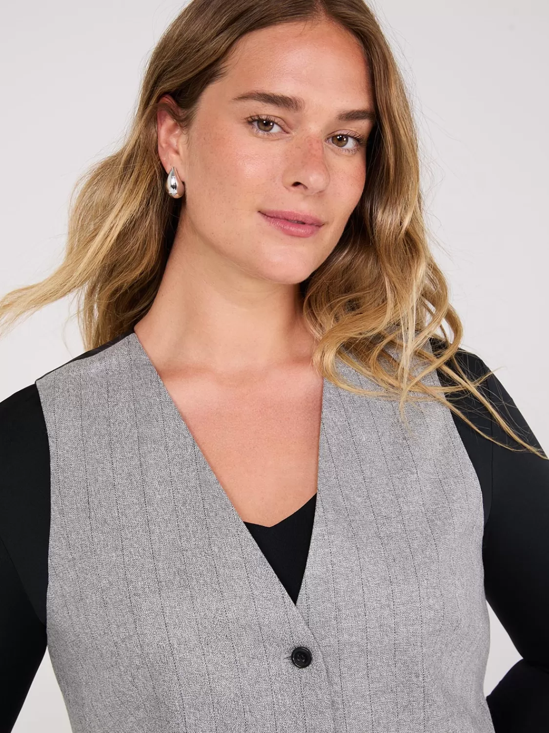 Suzy Shier Suiting | Blazers & Vests*Pinstripe 3-Button Vest