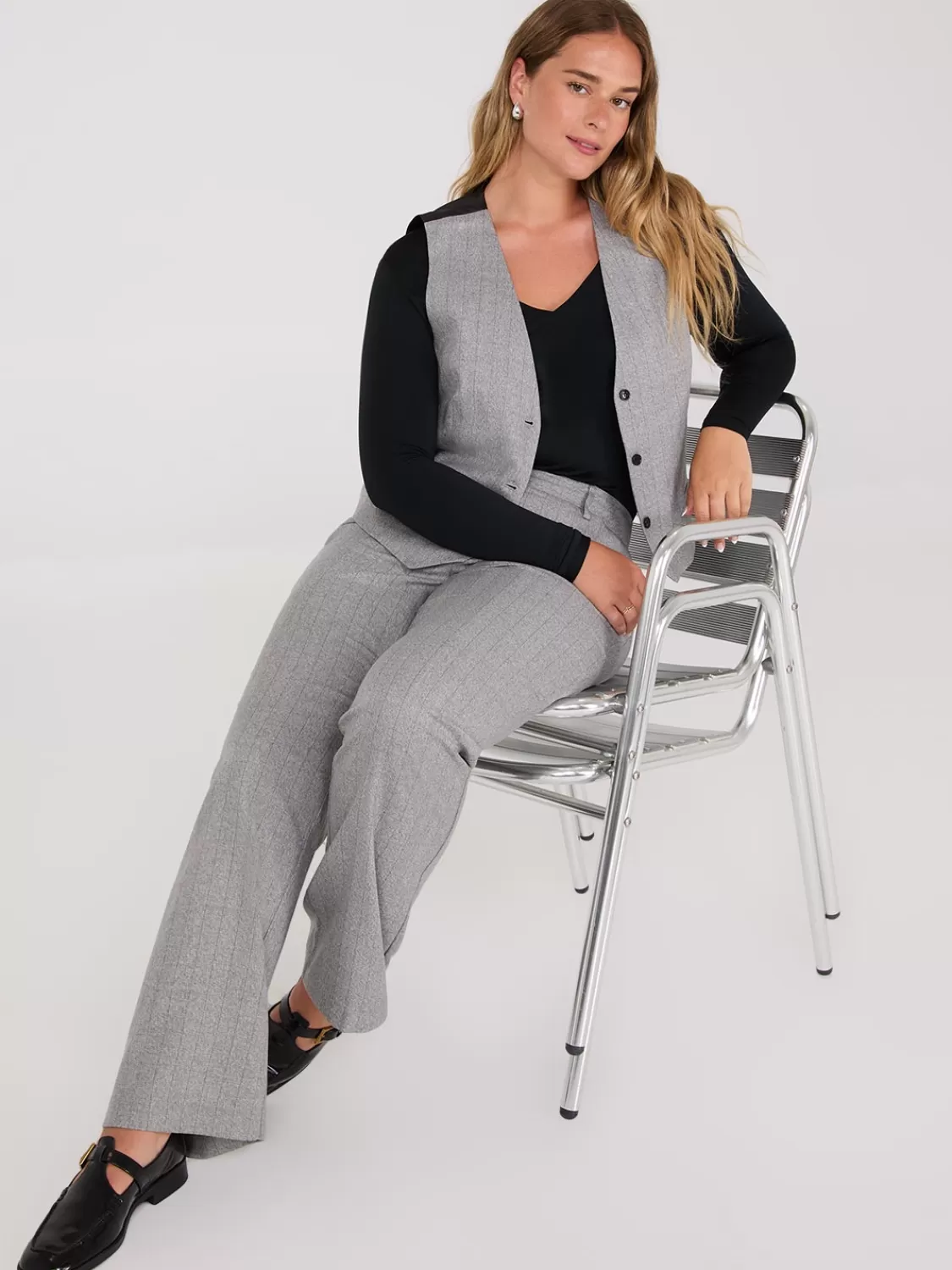 Suzy Shier Suiting | Blazers & Vests*Pinstripe 3-Button Vest