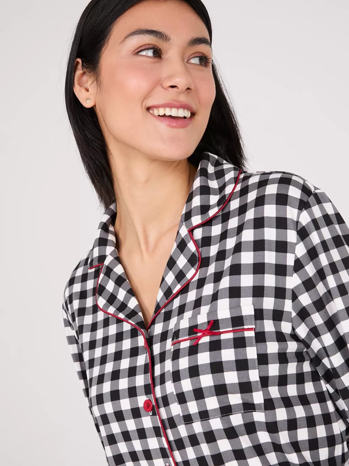 Suzy Shier Lounge & Pjs*Plaid Print Button-Down Pajama Set