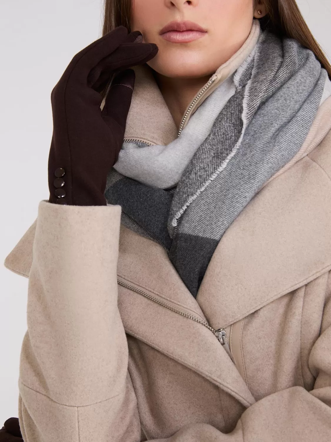 Suzy Shier Hats & Scarves & Gloves*Plaid Print Scarf