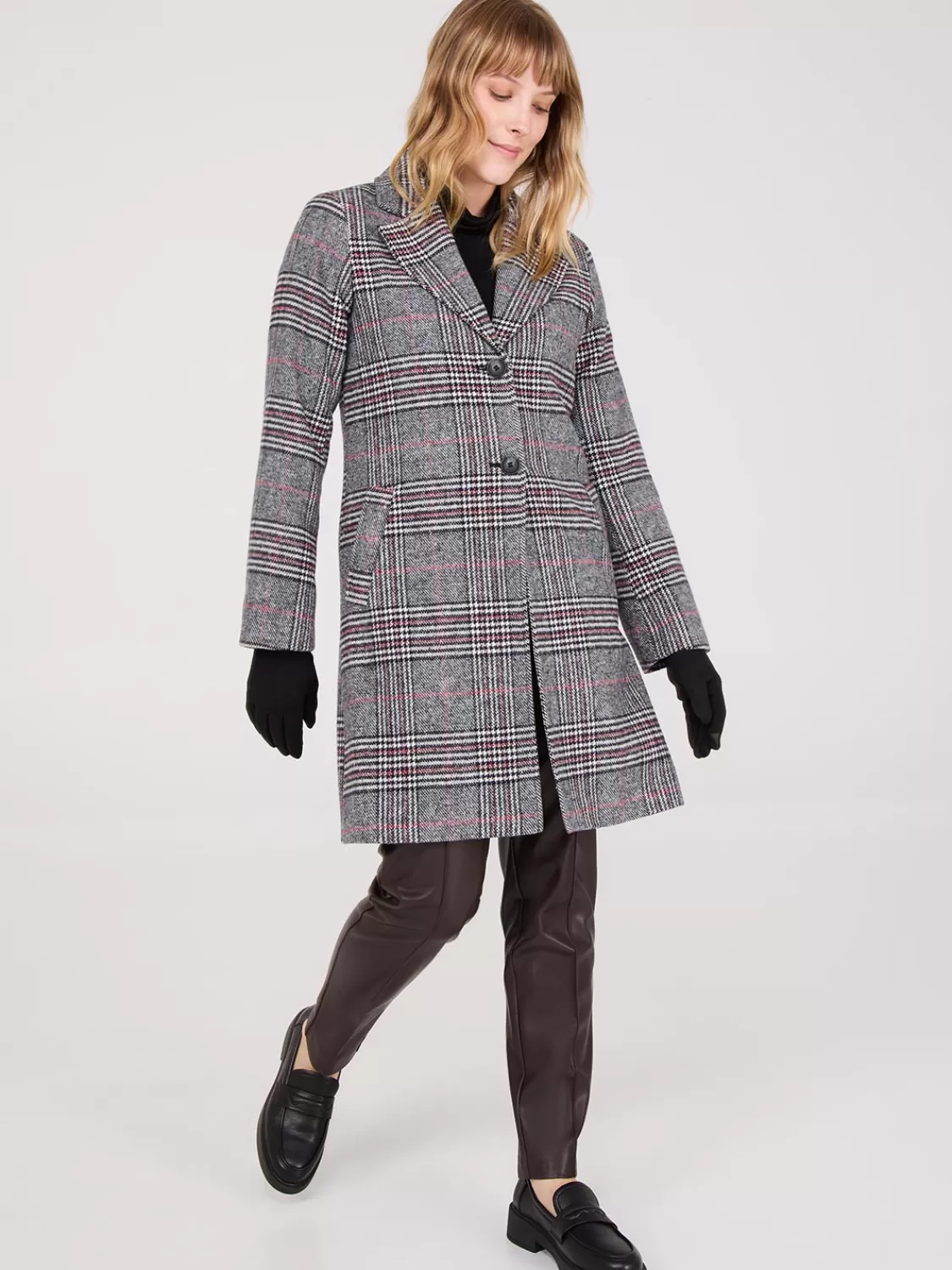Suzy Shier Coats | Coats*Plaid Single-Breasted Car Coat