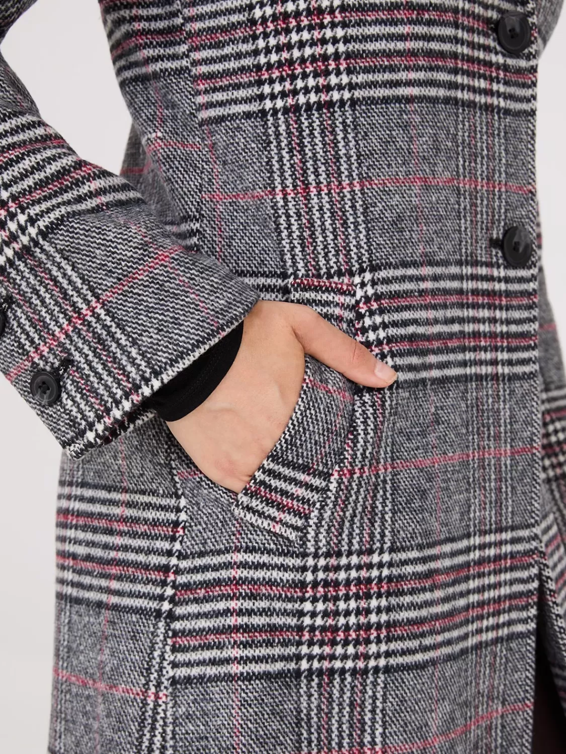 Suzy Shier Coats | Coats*Plaid Single-Breasted Car Coat
