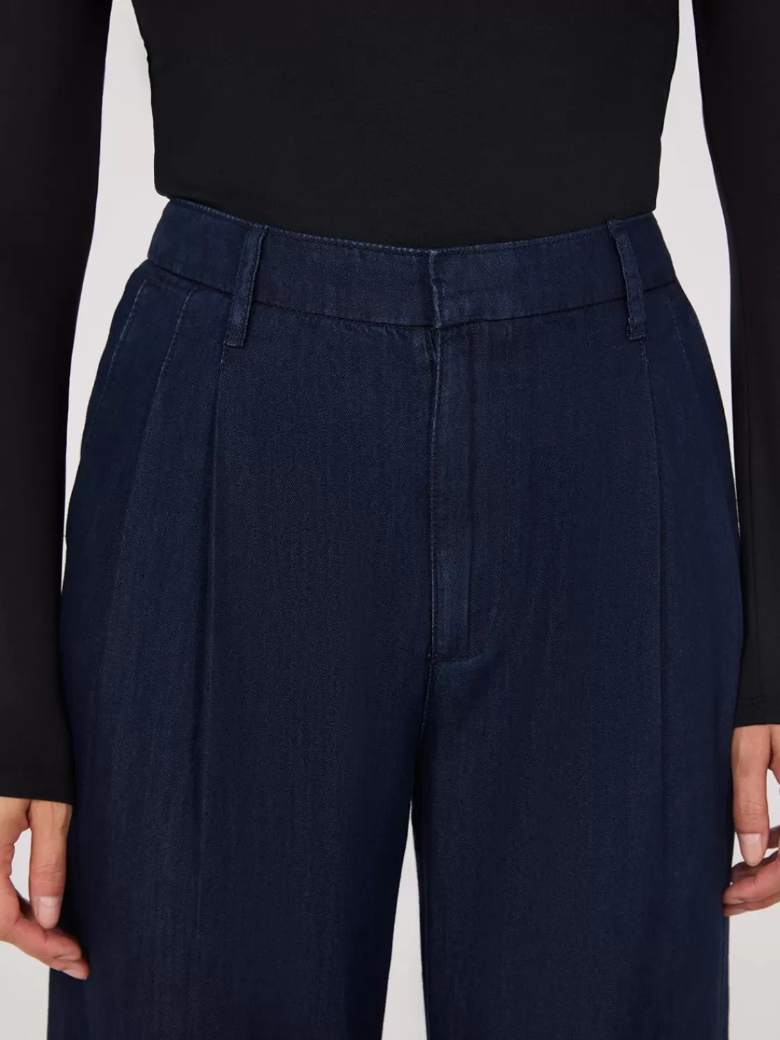 Suzy Shier Jeans | Pants*Pleated Wide-Leg Denim Pants