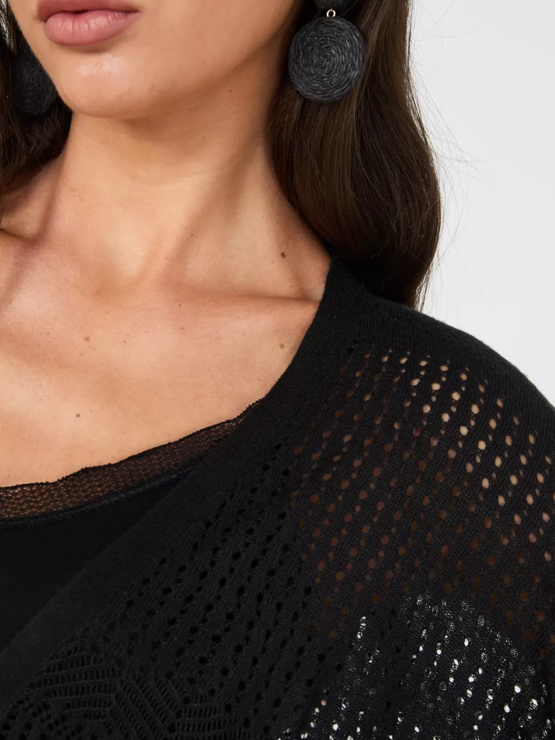 Suzy Shier Short Sleeve | Sweaters & Cardigans*Pointelle Shrug With Front Tie