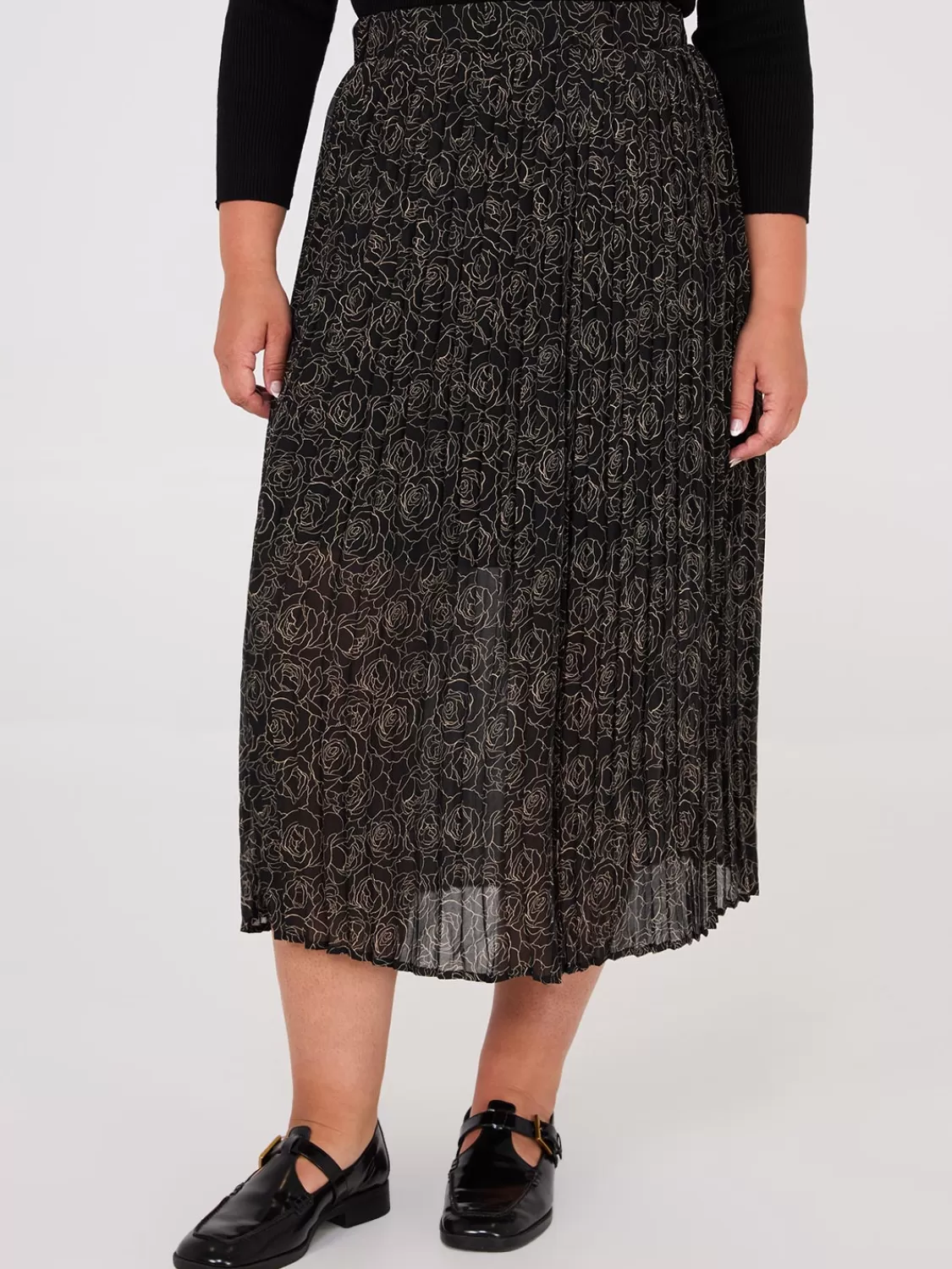 Suzy Shier Bottoms | Skirts*Printed Chiffon Pleated Midi Skirt