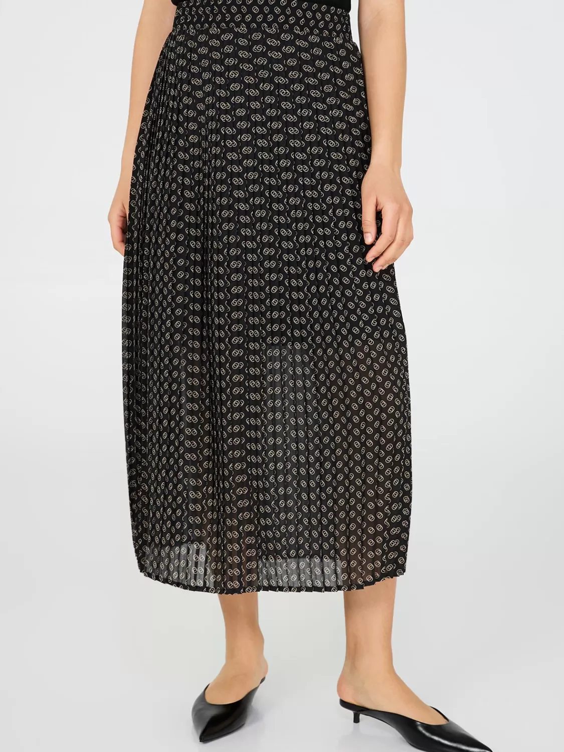 Suzy Shier Skirts*Printed Pleated Chiffon Skirt