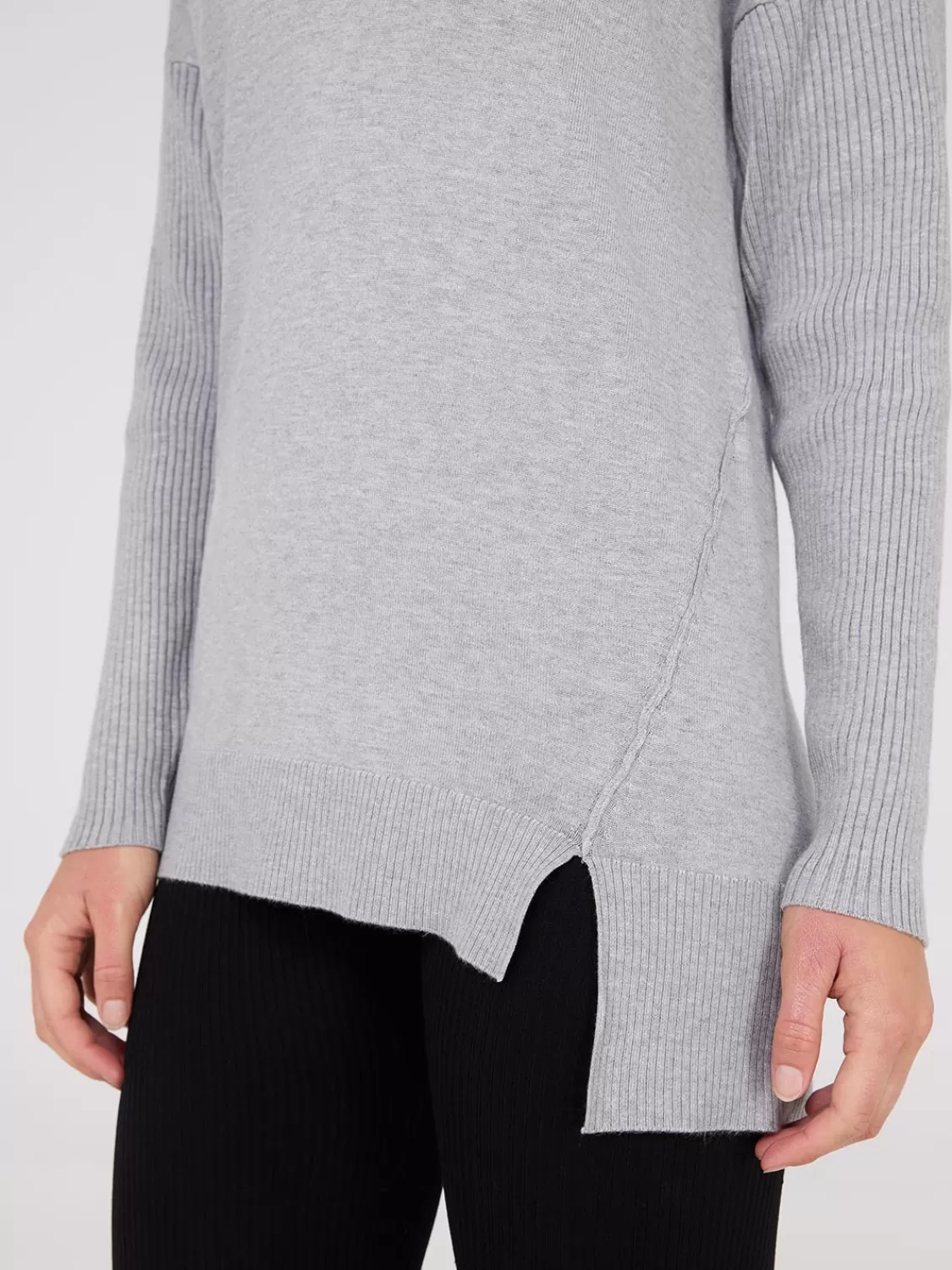 Suzy Shier Long Sleeve | Sweaters & Cardigans*Ribbed V-Neck Tunic Top