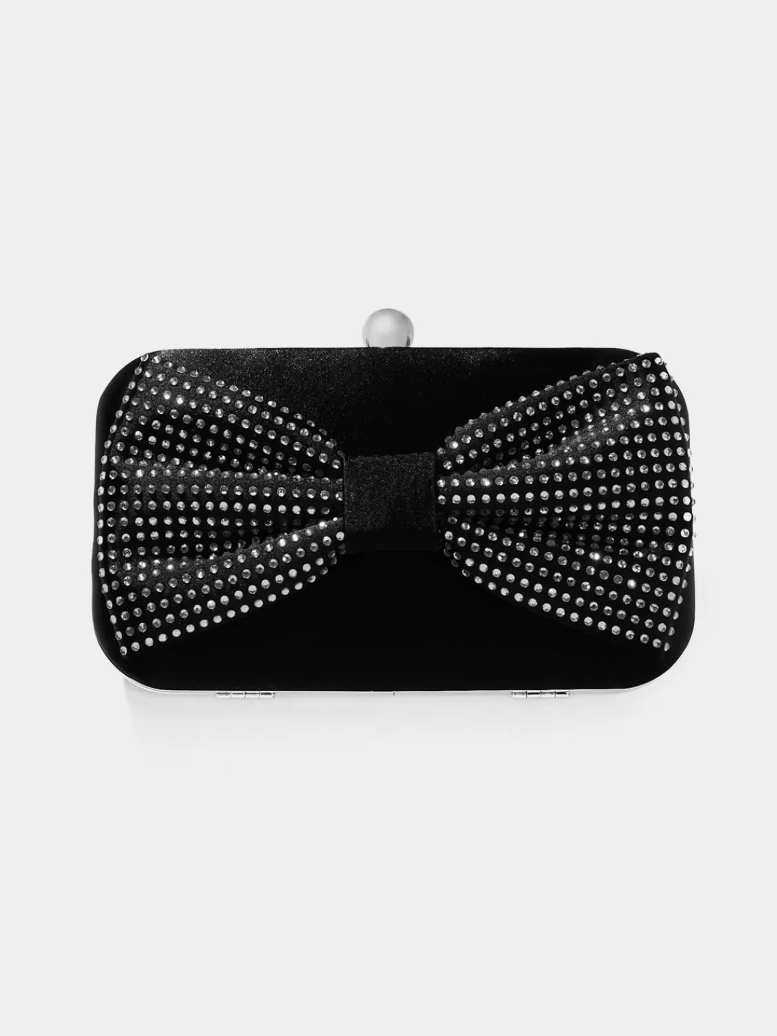 Suzy Shier Handbags By Le Château*Satin Minaudiere With Jewelled Bow