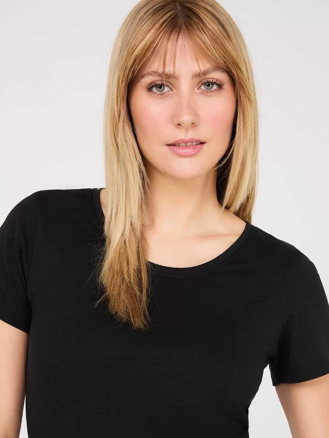Suzy Shier Suzy Everyday | Short Sleeve*Scoop Neck Melange T-Shirt