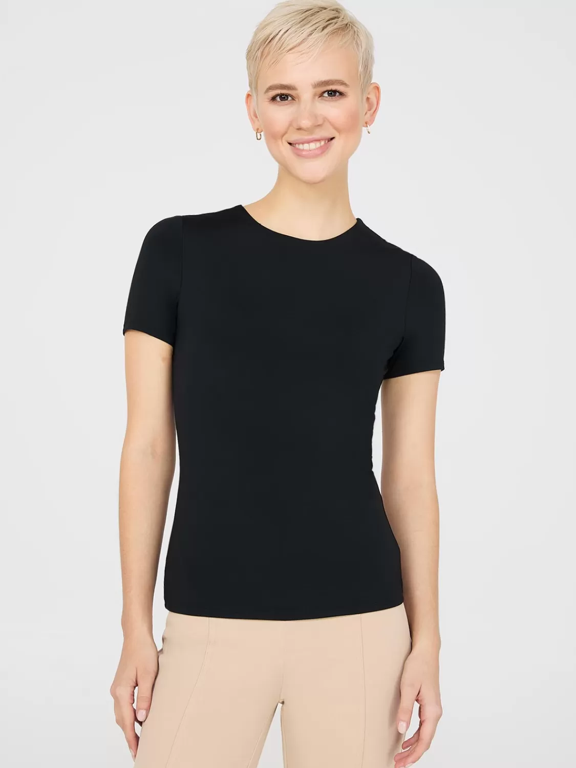 Suzy Shier Suzy Everyday | Short Sleeve*Sculpting Crew Neck T-Shirt