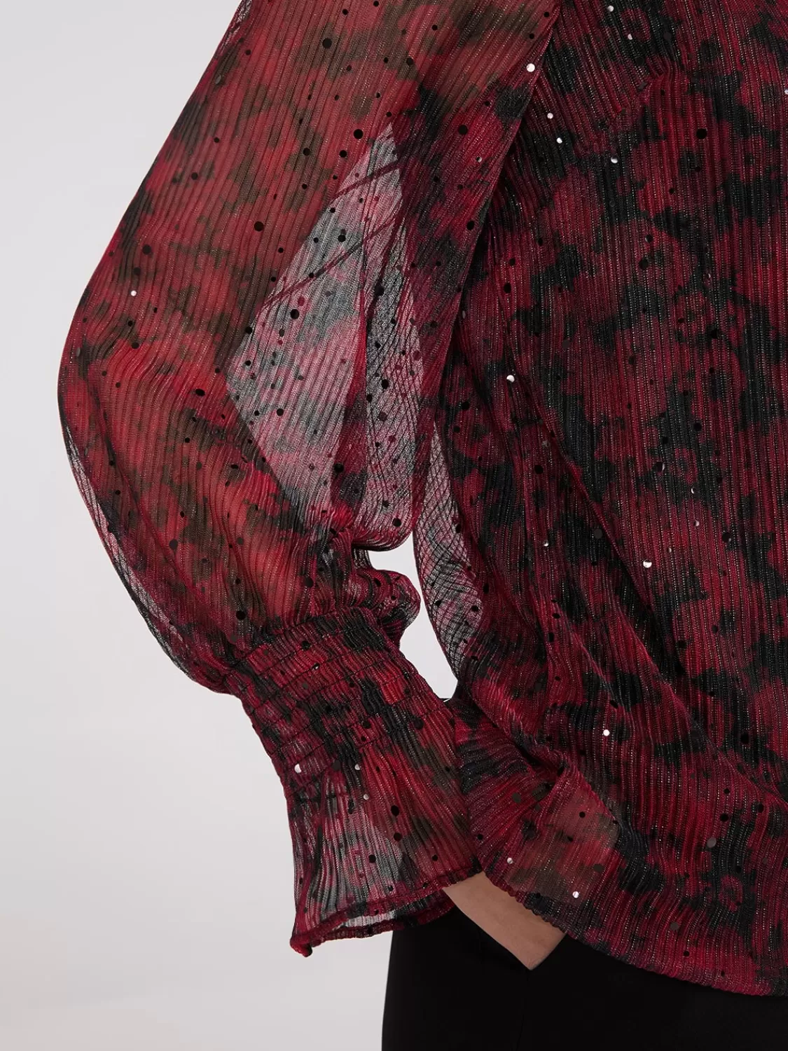 Suzy Shier Long Sleeve | Fashion Tops*Sequin Floral Print Mesh Top