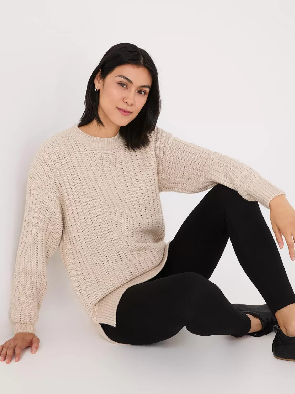 Suzy Shier Long Sleeve | Sweaters & Cardigans*Shaker-Stitch High-Low Sweater