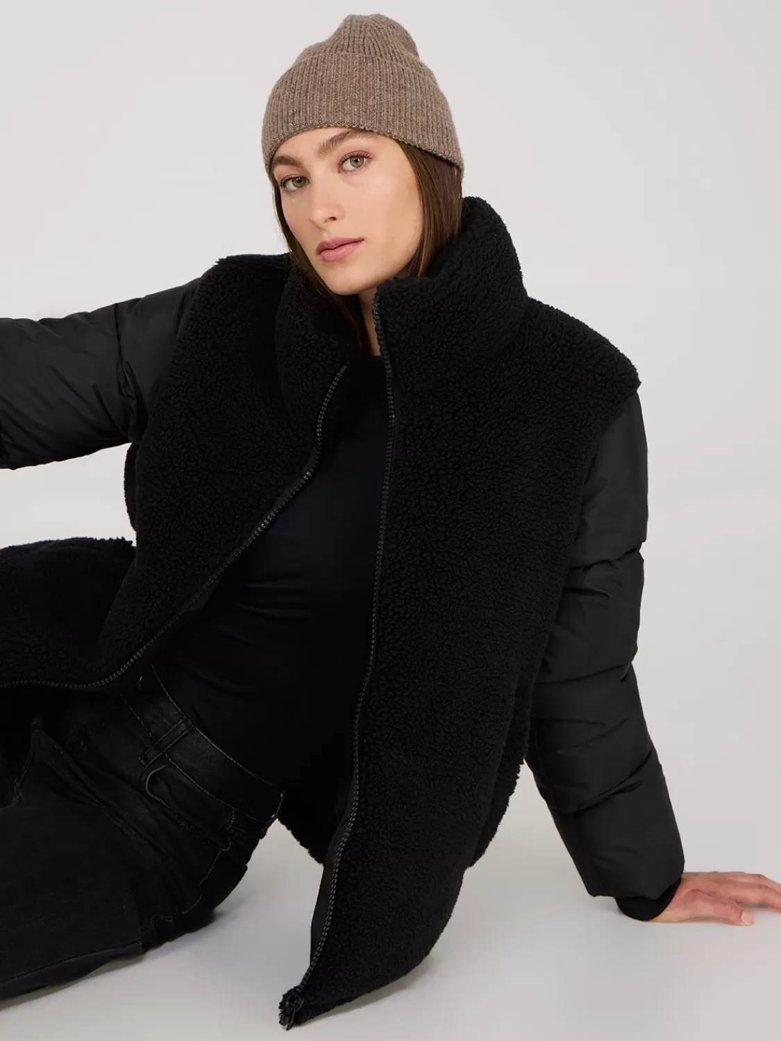 Suzy Shier Puffers & Jackets | Puffers & Jackets*Short Shearling Puffer Jacket