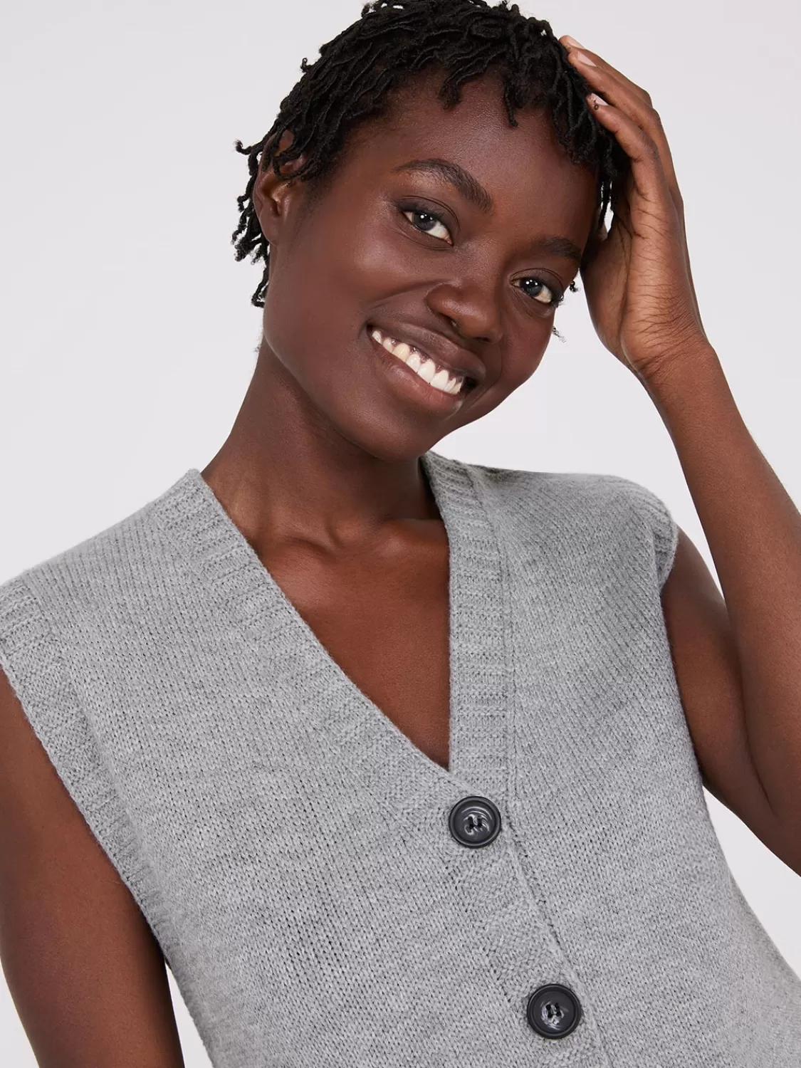 Suzy Shier Sleeveless | Sweaters & Cardigans*Sleeveless Button-Front Sweater Vest