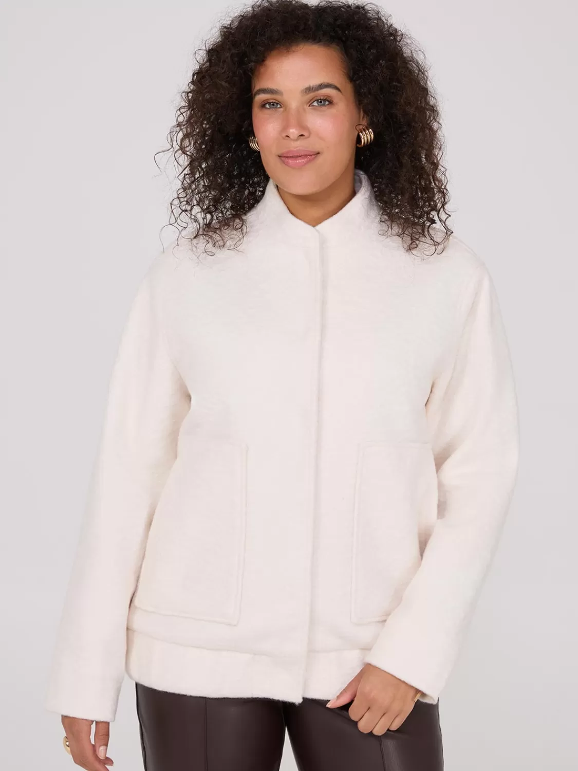 Suzy Shier Puffers & Jackets | Puffers & Jackets*Snap Front Bomber Jacket