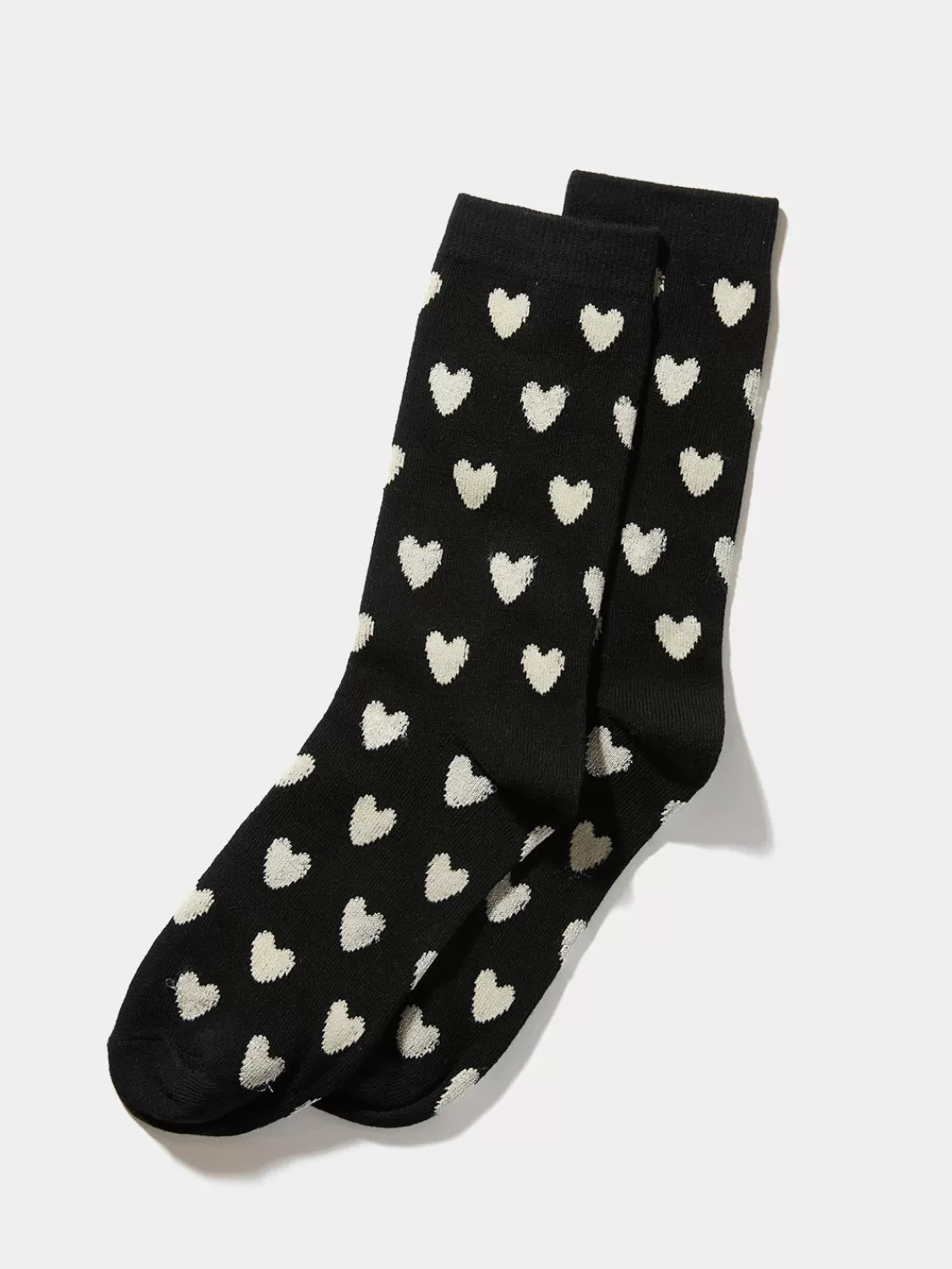 Suzy Shier Socks & Tights*Sparkle Heart Crew Socks