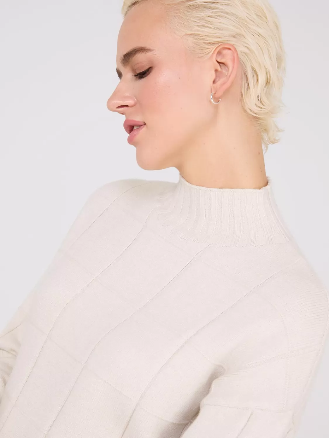 Suzy Shier Long Sleeve | Sweaters & Cardigans*Square Pattern Mock Neck Sweater
