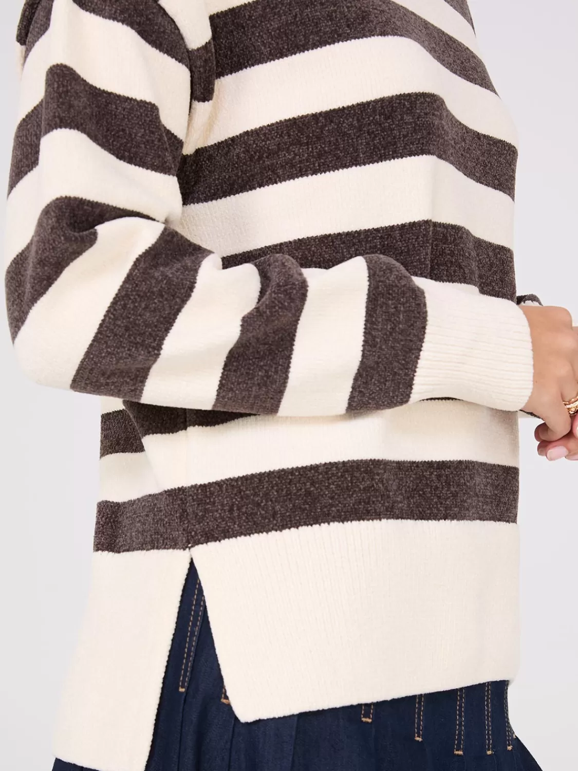 Suzy Shier Long Sleeve | Sweaters & Cardigans*Striped Chenille Sweater
