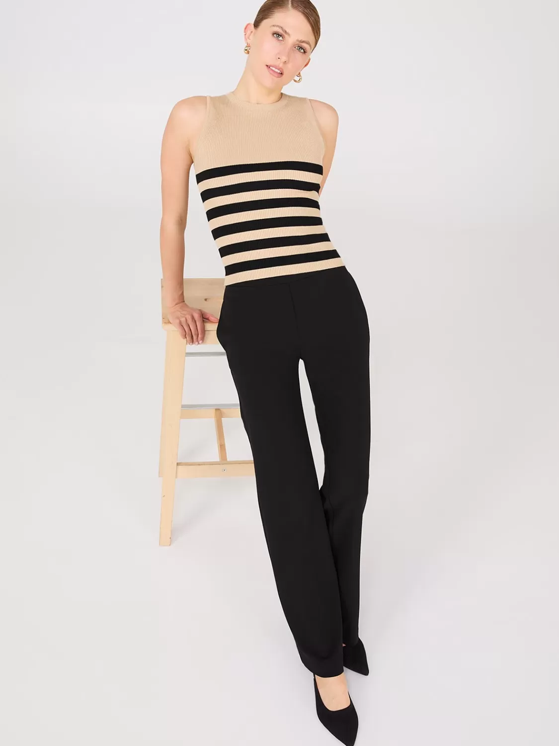 Suzy Shier Sleeveless | Sweaters & Cardigans*Striped Knit Tank Top