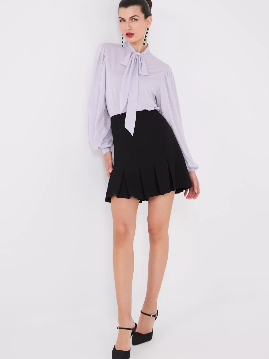 Suzy Shier Tops | Long Sleeve*Textured Bow Blouse
